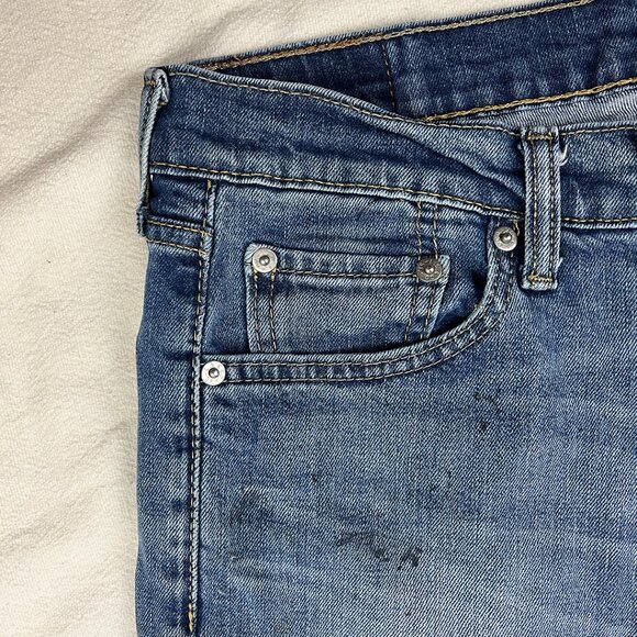 Levi's 513 Blue Jeans Size 31x32 Slim Straight Leg Mid-Rise Stretch Denim Men's - Picture 4 of 16
